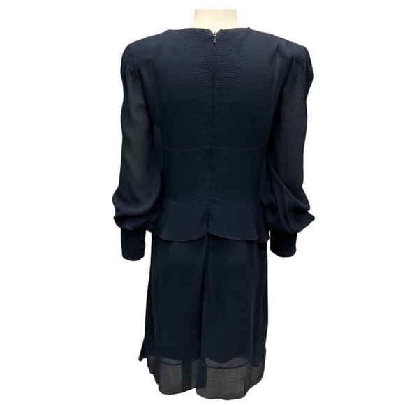 Chloe Iconic Navy Silk Chiffon Dress - Picture 3 of 5